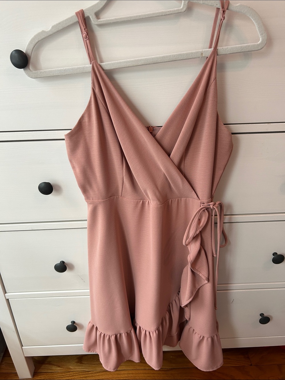 Altar'd State Dusty Rose Wrap-Style Mini Dress